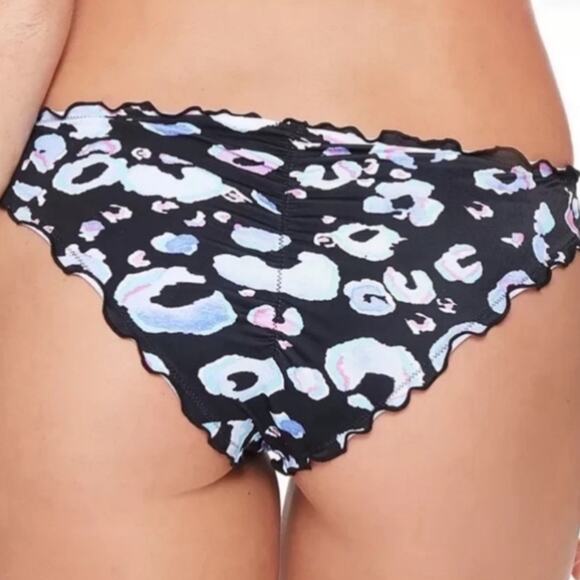 Salt+Cove Leopard print ruched bikini swim bottom - Picture 2 of 6